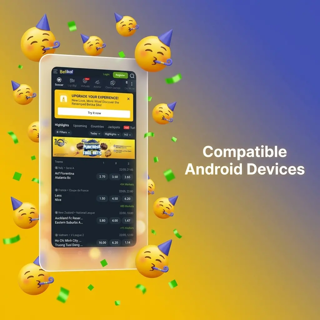 Betika app compatible Android devices including Samsung, Tecno, Infinix, Nokia, Redmi, OPPO, and Itel models