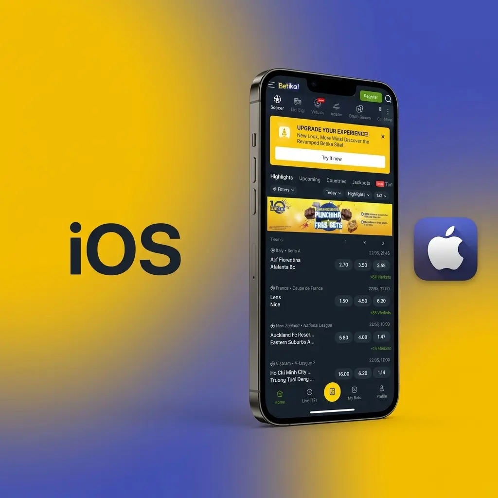 Betika iOS mobile browser setup guide showing Safari Add to Home Screen shortcut steps for iPhone users