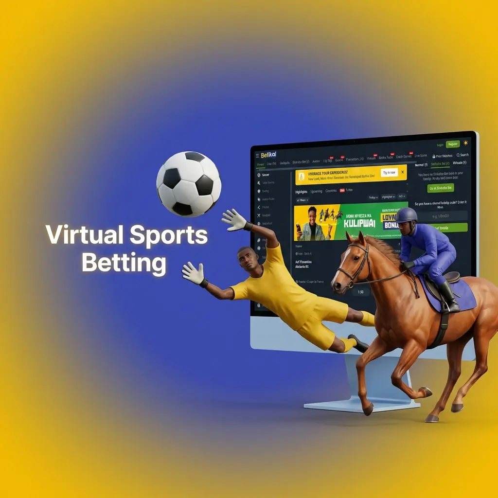 Virtual sports betting on Betika Kenya featuring football, basketball, dog and horse racing simulations available 24/7